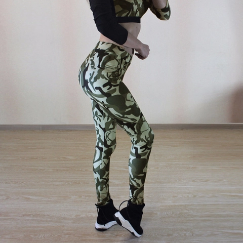 Vrouwen Camouflage Yoga Top En Broek Sportkleding Crop Top High Waist Leggings Gym Running Workout Suit