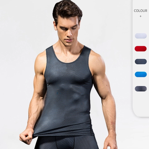 Canotta a Compressione con Stampa 3D da Uomo Vestibilità Aderente Asciugatura Rapida Canotta da Allenamento Fitness Sport