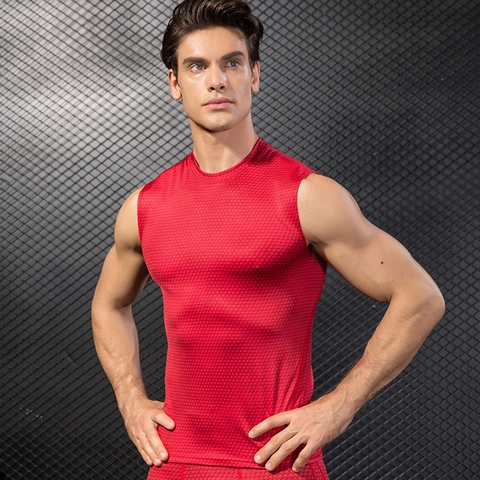Canotta a Compressione da Uomo con Stampa 3D Senza Maniche Asciugatura Rapida Canotta Sportiva Fitness ad Alta Elasticità Bodybuilding