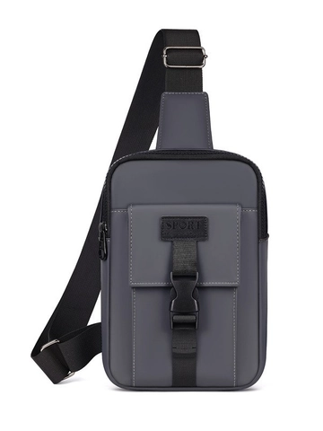 Men Casual PU Leather Chest Bag Sporty Crossbody Shoulder Bag Large Capacity Waterproof Daily Sling Bag For Men