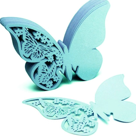 Segnaposti a Forma di Farfalla Tagliati al Laser Cartoncino Perlato Biglietti Decorativi Intagliati per Matrimonio Festa Tavolo