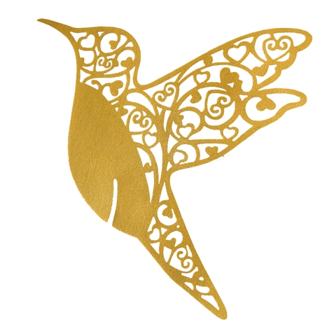 Cartes de Marque-Place pour Verre à Vin en Forme de Colibri Découpées au Laser Design Creux Cœur pour Mariage Fête