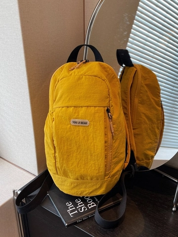 Mochila de Nailon con Arrugas de Moda para Mujer Bolsa de Viaje Ligera Casual Estilo Callejero Mochila Funcional Diaria