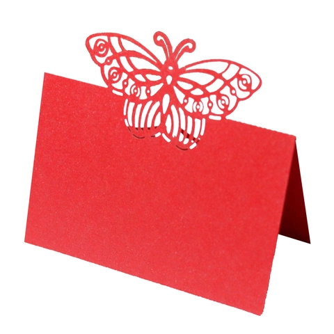 Eleganti Segnaposto Matrimonio Farfalla Intagliati al Laser Carta Perlata Cartellini per Nomi per Decorazione Tavola Banchetto