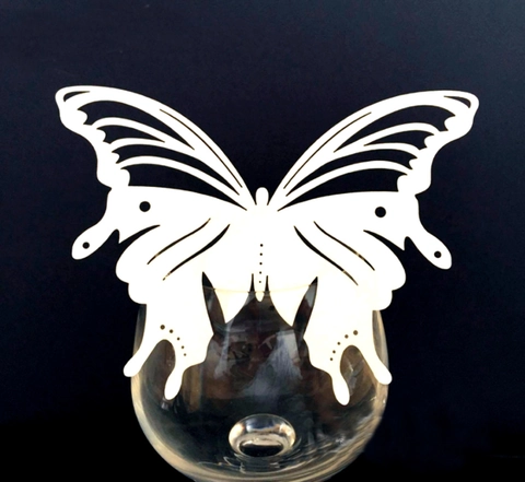 3D Hollow Butterfly Place Cards Pearlescent Paper Laser Cut Cup Decorations For Wedding Party Birthday Event Dinner Table Decor