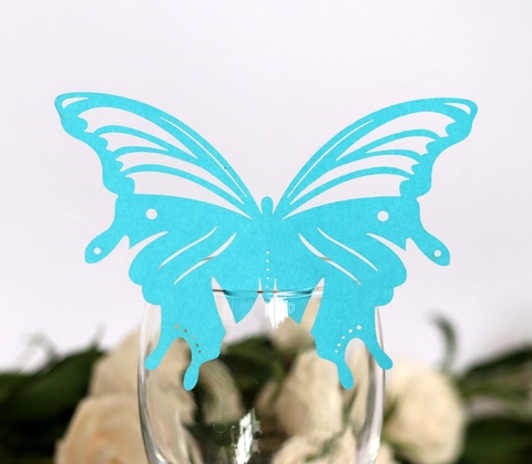 Laserschnitt Ausgehöhlt Schmetterling Platzkarten Perlmuttpapier Weinglas Dekoration Für Hochzeit Party Bankett Event Deko