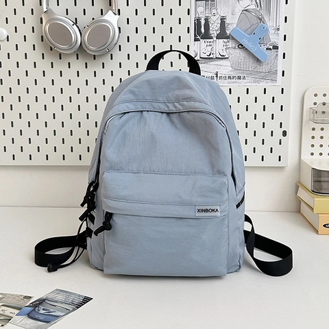 Zaino Minimalista in Nylon Impermeabile per Uomo Donna Zaino Casual Leggero per Scuola Viaggio Con Cuciture a Contrasto Tasche Multiple