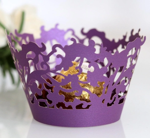 Pirottini per Cupcake in Carta Perlata Tagliata al Laser Bordi per Torte in Pizzo per Decorazione di Matrimoni Compleanni Feste Stile Europeo