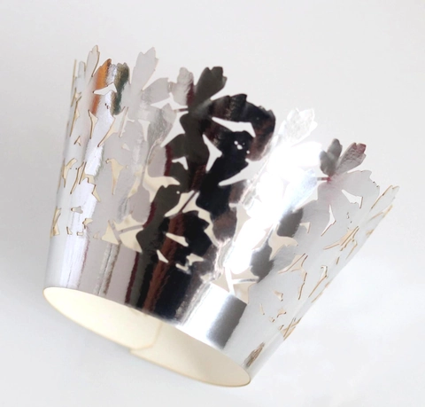 Découpe Laser Papiers Cupcake en Papier Perlé Dentelle Fleur Feuille d'Érable Bordures de Gâteau Décoration Pour Mariage Anniversaire Fête Dessert