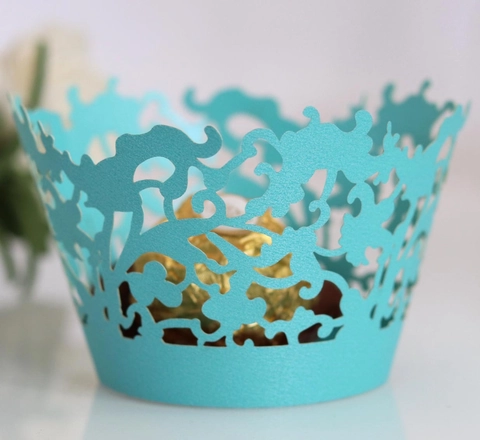 Pirottini per Cupcake in Carta Perlata Tagliata al Laser Bordi per Torte in Pizzo per Decorazione di Matrimoni Compleanni Feste Stile Europeo