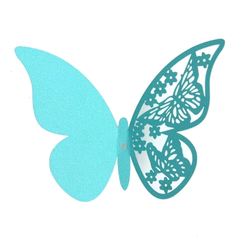 Lasergeschnittene Schmetterling Becherkarten Hochzeit Tischkarten Perlmuttpapier Hohl Schmetterling Wandaufkleber Party Dekor