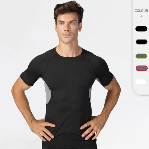 Ανδρικό Αθλητικό T-Shirt Συμπίεσης Γρήγορο Στέγνωμα Αναπνεύσιμο Fitness Top για Τρέξιμο Προπόνηση Γυμναστήριο