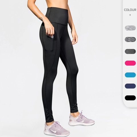 Pantaloni da Yoga a Vita Alta da Donna Con Tasche Controllo della Pancia Asciugatura Rapida Fitness Leggings Sportivi