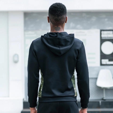 Sweat à Capuche Homme avec Épissage Camouflage Course Fitness Sport Veste Manches Longues Haut Décontracté Ample
