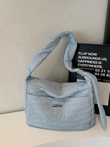 Sac Fourre-tout Matelassé Motif de Vagues Grande Capacité Déplacement Sous le Bras Versatile Mode Sac à Épaule Femme