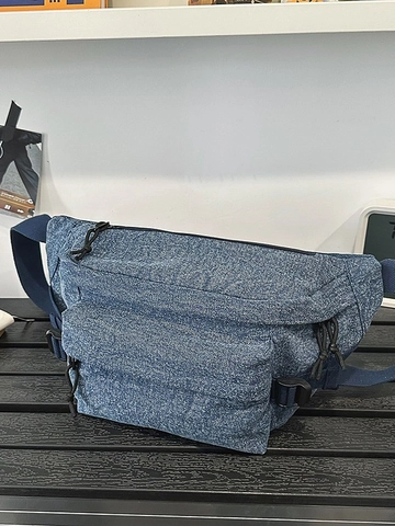Fashion Men's Denim Chest Bag Lightweight Casual Sporty Shoulder Crossbody Bag Trend Cycling Waist Pack Adjustable Bag