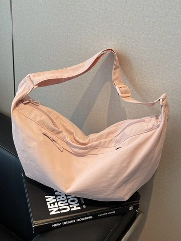 Große Kapazität Nylon Halbmond Umhängetasche Für Damen Minimalistische Plissee Knödel Schultertasche Lässige Reise Tasche