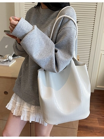 Borsa Tote in Pelle PU con Motivo a Coccodrillo Retro per Donna Borsa a Spalla di Grande Capacità con Custodia Interna