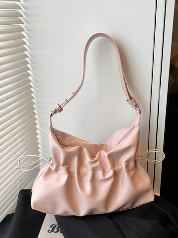Damen Hobo Tasche PU Leder Geraffte Cloud Bag Verstellbarem Schultergurt Umhängetasche Trendy Eimertasche Täglich Mode