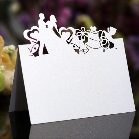 Tarjetas de Lugar de Mariposa 3D Corte Láser para Decoración de Boda Fiesta Mesa de Papel Perlado Hueco Elegante