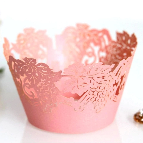 Pirottini per Cupcake Taglio Laser con Motivo a Vite Bordi per Torta in Carta Cava per Matrimonio Compleanno Decorazione