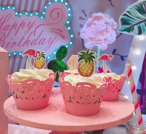 Laser Cut Rose Floral Cupcake Wrappers Hollow Out Cardstock Cake Paper Decorations For Wedding Birthday Party Ornaments