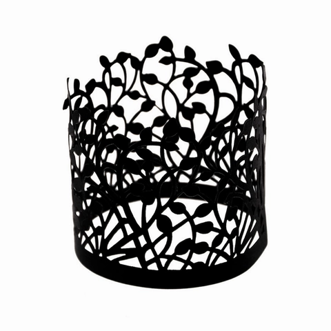 Exquisite Lasergeschnittene Kerzenhüllen aus Perlpapier Blattmuster Cupcake-Hüllen Für Hochzeitsfeiern Weihnachtsdekoration