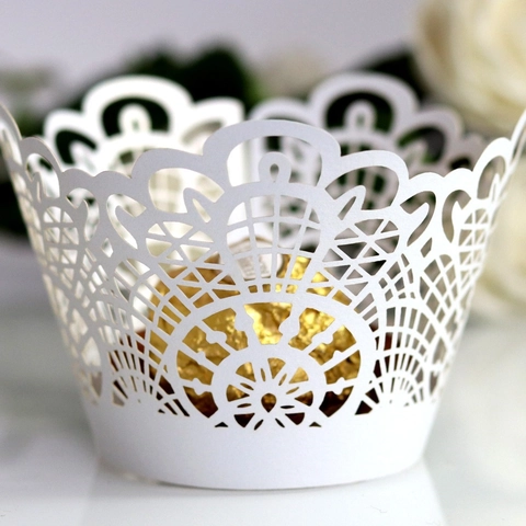 Involucri Per Cupcake In Pizzo Tagliati Al Laser Carta Perlata Decorazione Per Matrimonio Festa Di Compleanno Pasticceria