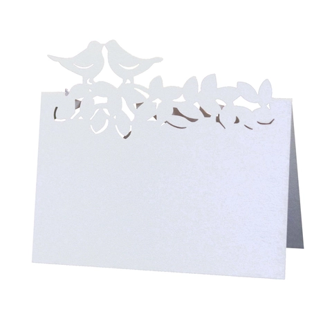 Laser Cut Πουλί Περλέ Χαρτί Κάρτες Θέσης Τραπεζιού Γάμος Συμπόσιο Πάρτι Αναδιπλούμενες Κάρτες Ονομάτων Διακόσμηση Ετικέτες