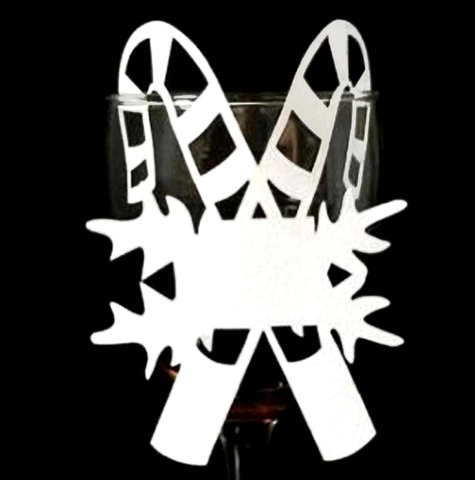 Navidad Copo de Nieve Bastón de Caramelo Corte Láser Tarjetas de Copa de Vino Papel Perlado Tarjetas de Nombre para Boda Fiesta Mesa