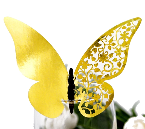 Cartes de Verre Papillon Découpe Laser pour Décoration de Mariage Fête Marque-places en Papier Perlé Ajouré pour Table