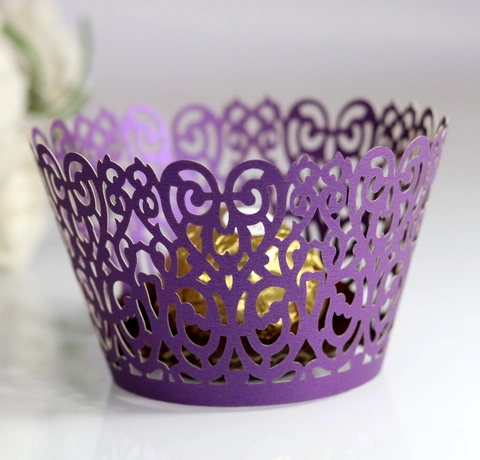 Caissettes à Cupcakes Découpées au Laser Moules à Muffins en Papier Ajouré Décoration de Table de Dessert pour Mariage Fête