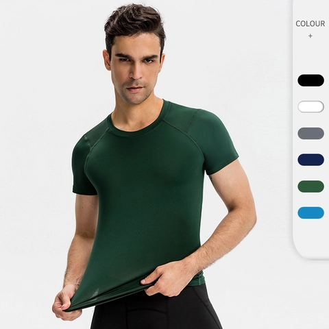 Men's Professional Compression Sport T-Shirt Polyester Spandex Quick Dry High Elasticity Athletic Gym Running Training Top