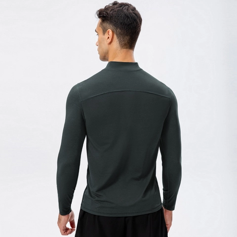 Heren Slim Fit 1/4 Rits Sport Sweatshirt Sneldrogend Hoge Elasticiteit Hardlopen Fitness Training Top Lange Mouw Pullover