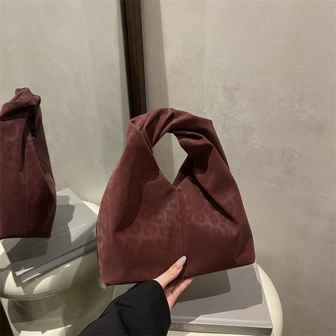 Borsa a Tracolla da Donna con Stampa Leopardata in Morbida Pelle PU Manico Intrecciato Grande Capacità Borsa Minimalista a Nuvola