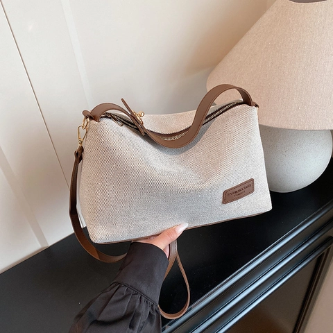 Women Woven PU Leather Shoulder Bag Large Capacity Color Block Handbag Crossbody Dumpling Bag Daily Commute Underarm Bag