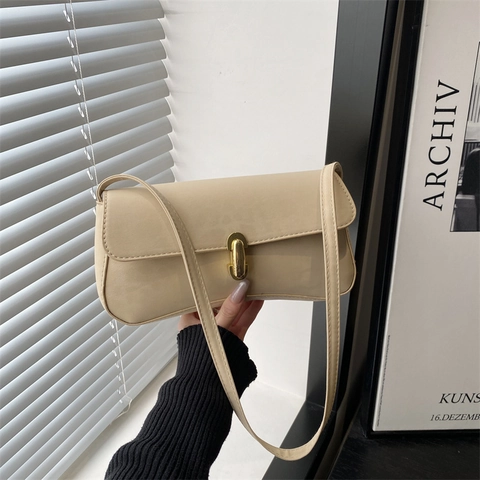 Französische Retro Schultertasche Mit Leopardenmuster Für Damen PU Matte Textur Achseltasche Baguette Tasche Mit Goldener Metallschnalle