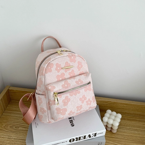 Mochila de Lona con Flores para Mujer Moda Estampada Mochila Pequeña Informal para Escuela Viajes Chicas