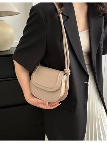 Borsa a Spalla Donna in Pelle PU Vintage Borsa a Tracolla a Sella Piccola Retro Con Tracolla a Nodo Borsa Sottobraccio Minimalista
