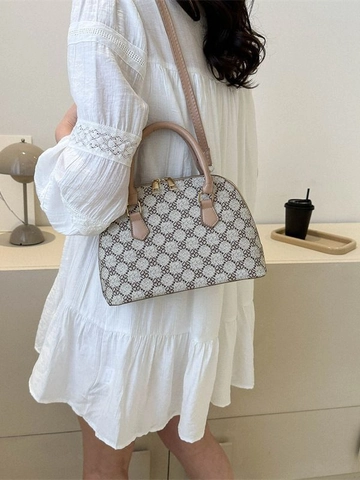 Borsa a Conchiglia in Pelle PU Con Motivo a Quadrifoglio Vintage Per Donna Borsa a Tracolla Portatile Casual Quotidiana
