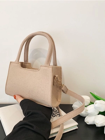 Damen Filz Kleine Quadratische Tasche Minimalistische Einfarbige Umhängetasche Mit Tragegriff Reißverschluss Casual Tägliche Geldbörse