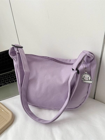 Women Simple Fashion Nylon Shoulder Tote Bag Large Capacity Candy Color Crossbody Bag Solid Color Casual Summer Handbag