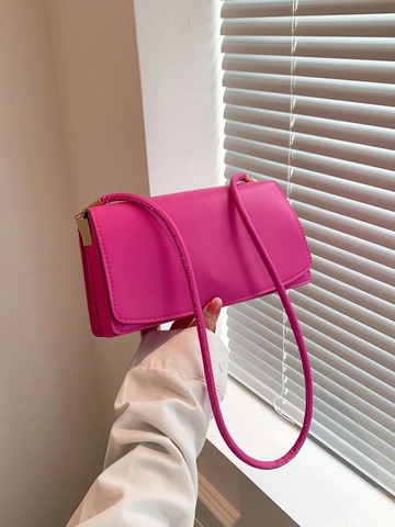 Women Minimalist PU Leather Shoulder Bag Urban Fashion Small Square Flap Underarm Bag Solid Color Trendy Casual Handbag