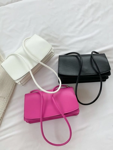 Women Minimalist PU Leather Shoulder Bag Urban Fashion Small Square Flap Underarm Bag Solid Color Trendy Casual Handbag