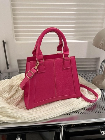 Sac Carré en Cuir PU à Motif Crocodile pour Femme Petit Sac à Bandoulière Minimaliste Simple pour le Quotidien