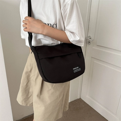 Borsa a Tracolla Donna Grande in Tessuto Oxford Stile Street Messenger Bag Borsa da Viaggio Casual Con Tracolla Regolabile