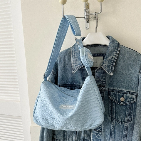 Borsa a Spalla Plissettata in PU Moda Donna Casual Tinta Unita Borsa Hobo con Astuccio Rotondo Borsa a Tracolla di Grande Capacità