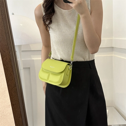 Bolso de Hombro de Cuero PU Simple de Moda para Mujer Bolso Cruzado Cuadrado de Color Sólido con Correa Ajustable para Uso Diario