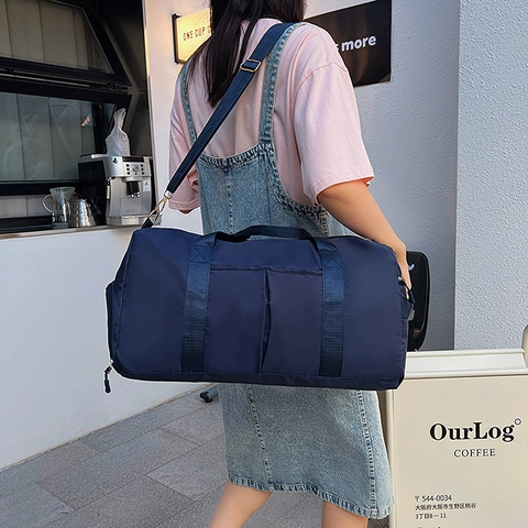 Large Capacity Gym Travel Bag For Men Women Waterproof Oxford Cloth Duffel Bag With Dry Wet Separation Shoe Compartment