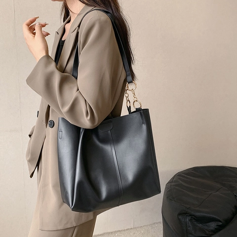 Damen Mode PU Leder Tragetasche Set Mit Ketten Dekoration Große Kapazität Umhängetasche Für Den Täglichen Gebrauch Casual Tasche
